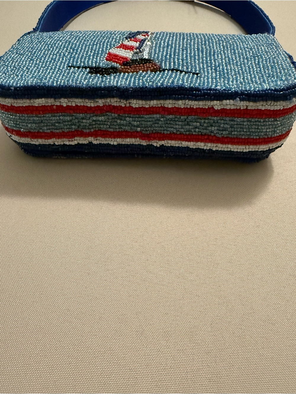 India Beaded Bag Sailboats with Sailboat Bag Charm - Picture 10 of 11